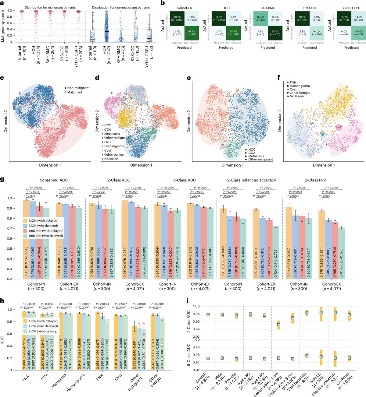 LiON AI system — multicenter performance evaluation for liver malignancy diagnosis (Figure 1, She et al. 2026)